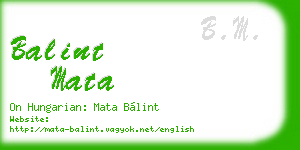 balint mata business card